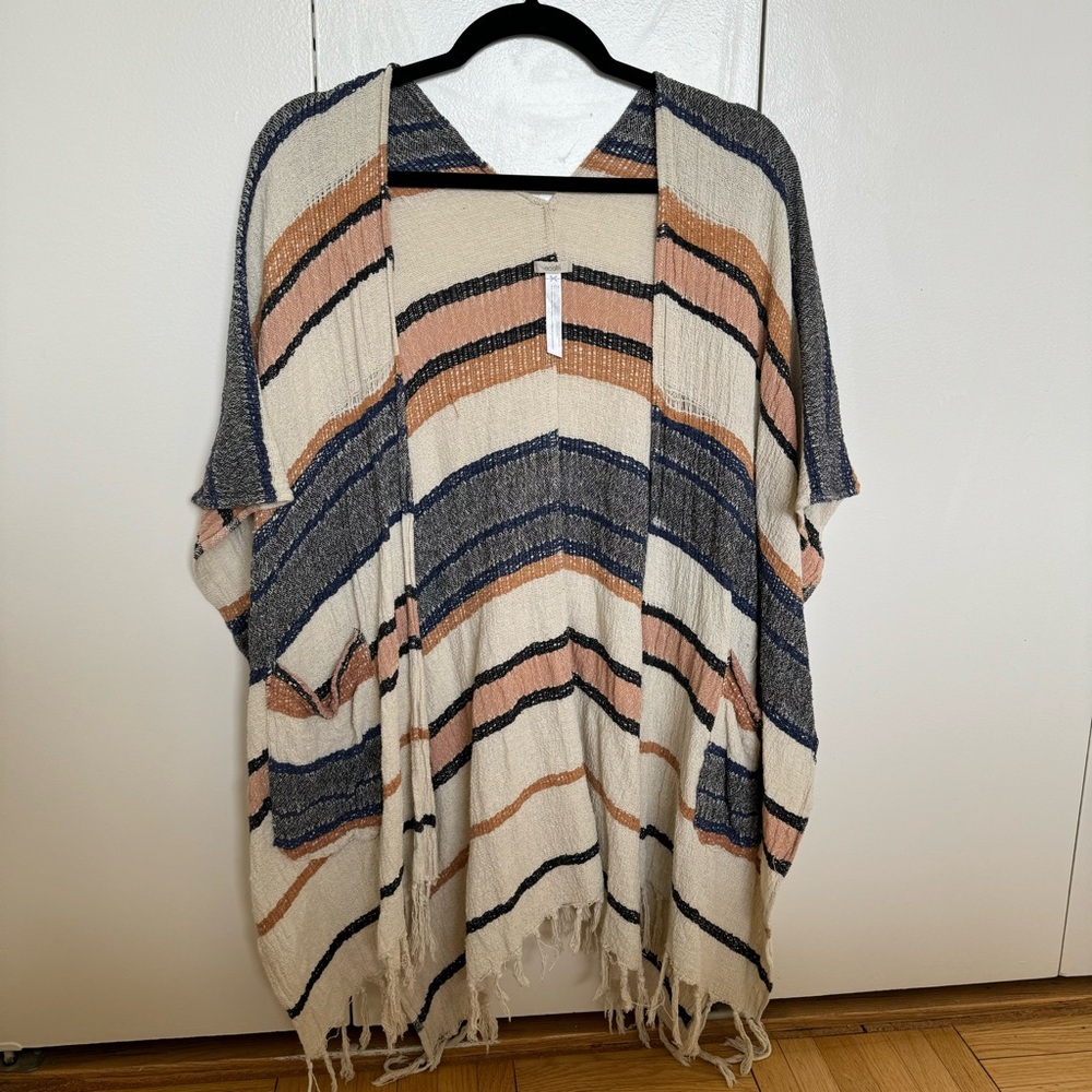 UO Striped Gauze Poncho
